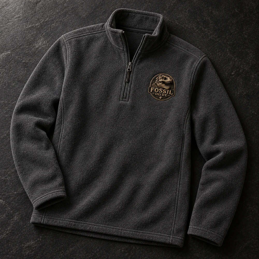 Fossil Dude branded product concept: Trail Quarter-Zip Fleece